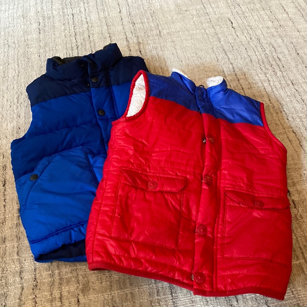 Bundle of size 4 boys Vests - blue is Gap and Red is Egg Baby by Susan Lazar